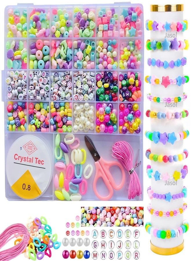 Beadsz مجموعة صنع الأساور من Beadsz، خرز بلاستيكي للأطفال، أدوات حرفية لصنع المجوهرات، قلائد، ربطات شعر، وخواتم، هدية مثالية لأعياد ميلاد الفتيات الصغيرات من عمر 4 إلى 7 سنوات، متعددة الألوان - Image 1